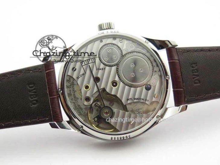 MIROTIME 0511 Sustainable Portuguese IW5444 SS White Dial RG Numbers On Brown Leather Strap A 7256